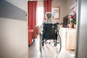 Reportage in the Amaryllis Nursing Home in Nice, France. A resident in her bedroom. (Photo by: BSIP/Universal Images Group via Getty Images)