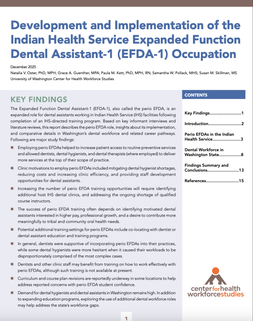 Thumbnail of the Development and Implementation of the Indian Health Service Expanded Function Dental Assistant-1 (EFDA-1) Occupation report