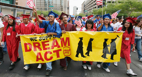 Marchers in support of the Dream Act.