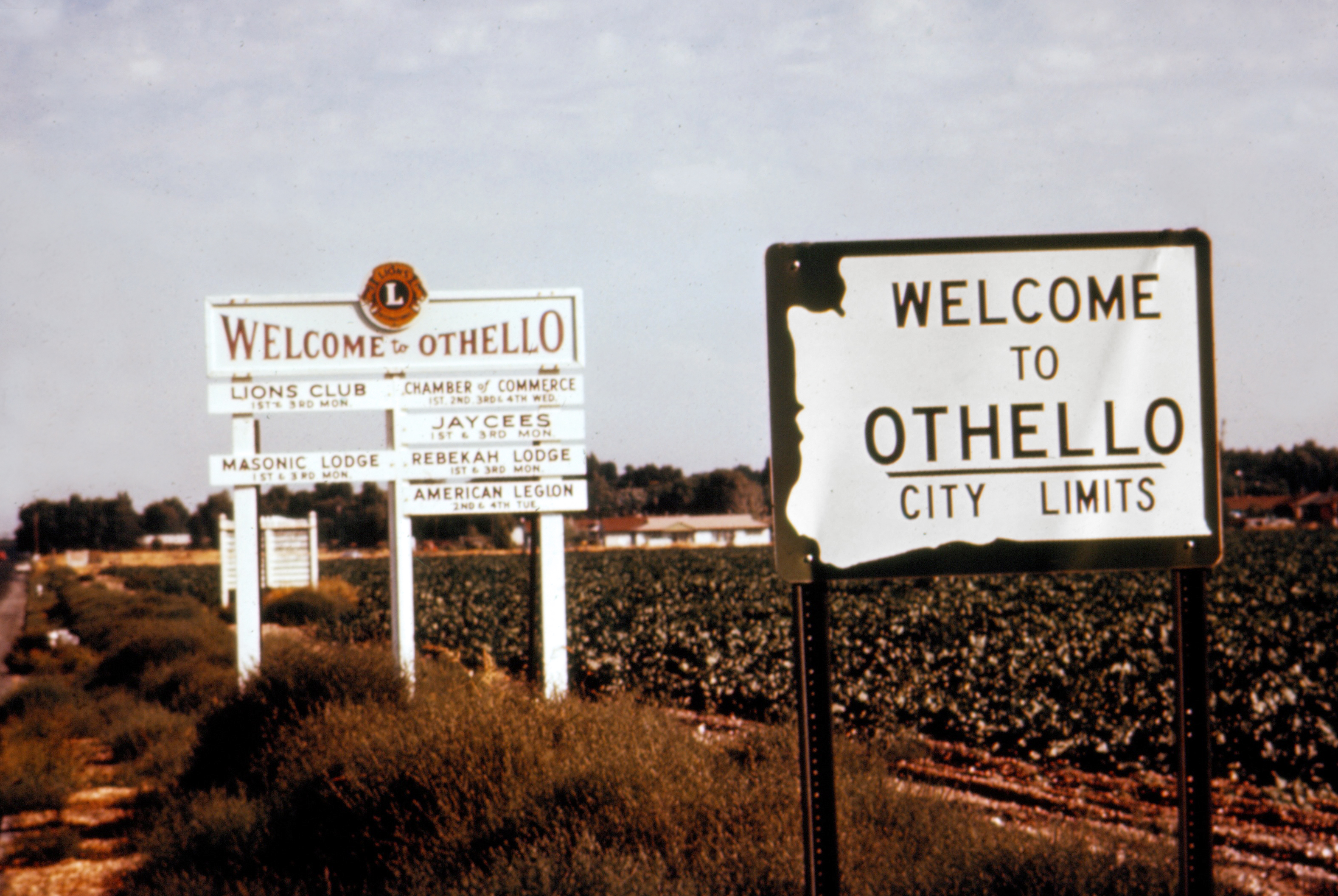 The welcome mat to Othello, Washington, in 1970.