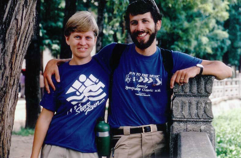 Linda Vorvick and Steve Brown in China on a 11-month travel break after her residency in 1985.