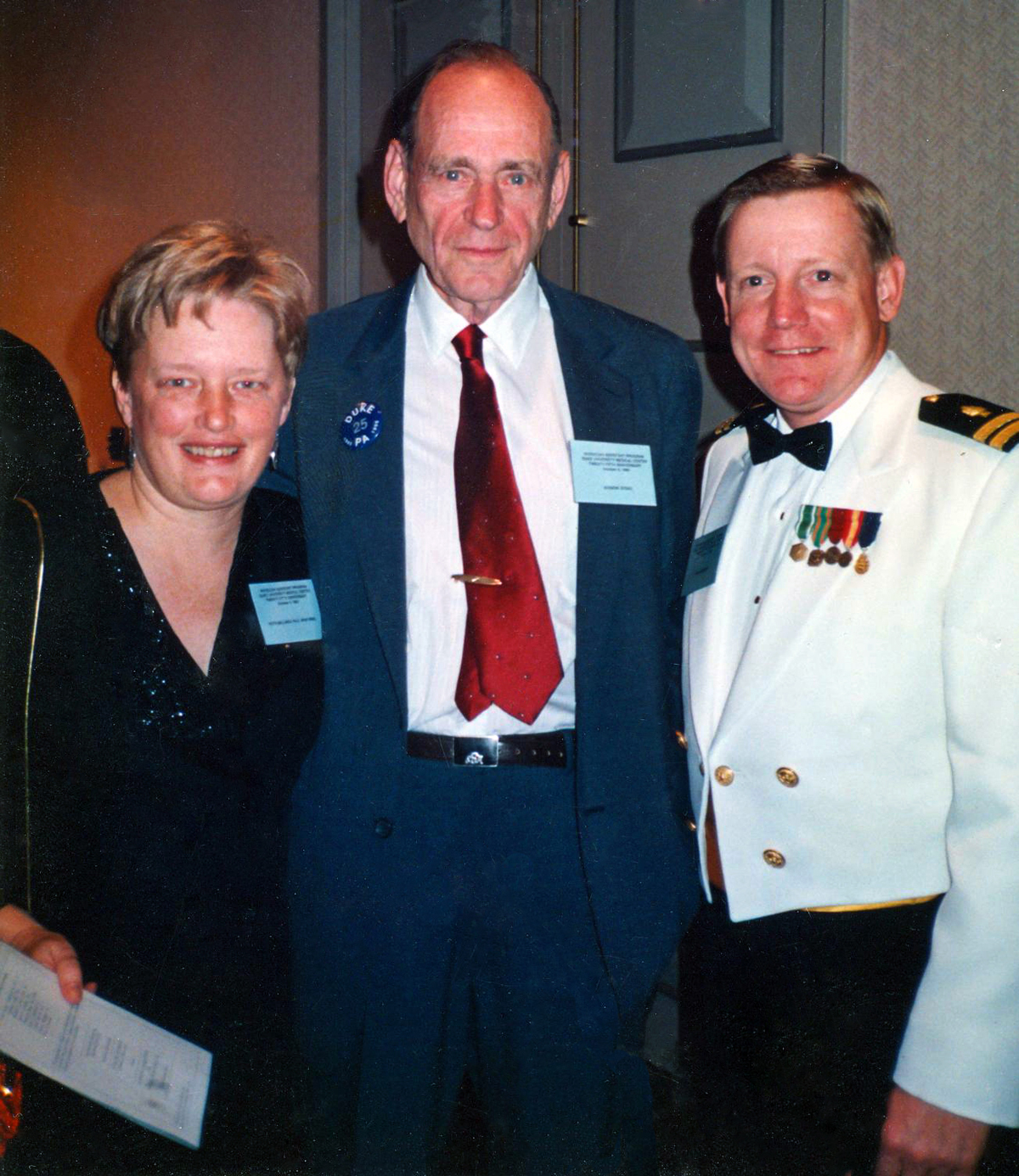 Ruth, Eugene Stead and the Chief Navy PA at the Duke program's 25th anniversary.