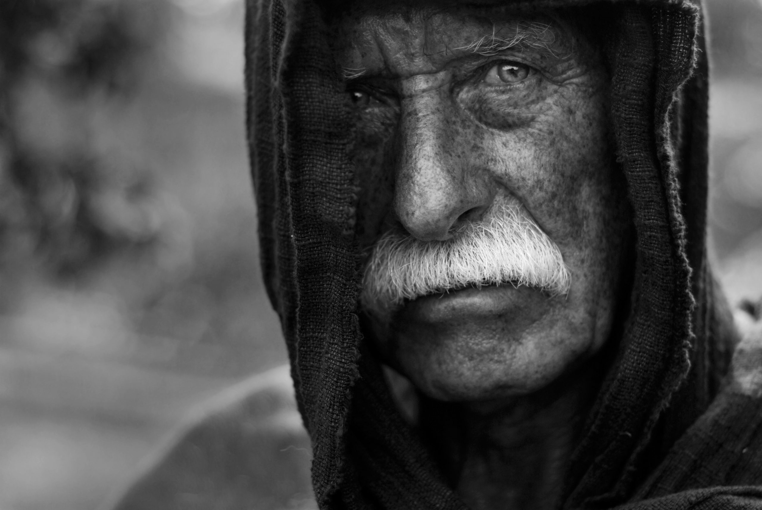 photo of a homeless senior adult