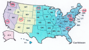 Photo of a Map of Medex programs in 1972