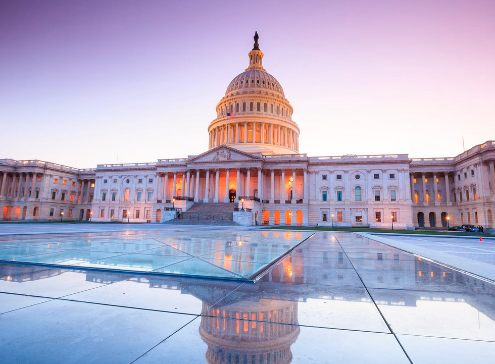 Dawn photograph of the capitol building in Washington DC